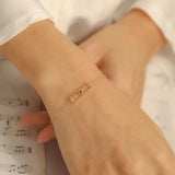 S925 Blue Zircon Cut-Out Bracelet - Minimalist Gold-Plated