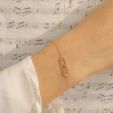 S925 Blue Zircon Cut-Out Bracelet - Minimalist Gold-Plated