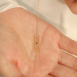 S925 Blue Zircon Cut-Out Bracelet - Minimalist Gold-Plated