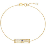 S925 Blue Zircon Cut-Out Bracelet - Minimalist Gold-Plated