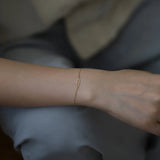 S925 Silver Gold-Plated Bracelet Paper Clip Pin Ins Cold Wind