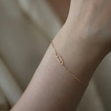 S925 Silver Gold-Plated Bracelet Paper Clip Pin Ins Cold Wind