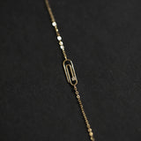 S925 Silver Gold-Plated Bracelet Paper Clip Pin Ins Cold Wind