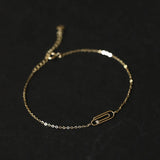 S925 Silver Gold-Plated Bracelet Paper Clip Pin Ins Cold Wind