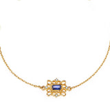 S925 Silver Gold-Plated Bracelet Women's Sapphire Palace Square