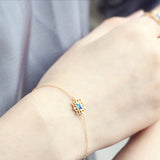S925 Silver Gold-Plated Bracelet Women's Sapphire Palace Square