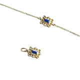 S925 Silver Gold-Plated Bracelet Women's Sapphire Palace Square