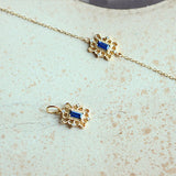 S925 Silver Gold-Plated Bracelet Women's Sapphire Palace Square