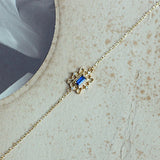 S925 Silver Gold-Plated Bracelet Women's Sapphire Palace Square