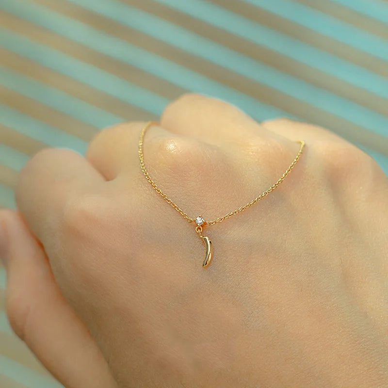 S925 Silver Gold-Plated Bracelet Women's Banana Shape Jewelry