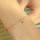 S925 Silver Gold-Plated Bracelet Women's Banana Shape Jewelry