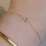 S925 Sterling Silver Gold-Plated Butterfly Bracelet Female