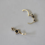S925 Sterling Silver Gold-Plated Zircon Gothic Earrings