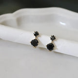 S925 Sterling Silver Gold-Plated Zircon Gothic Earrings