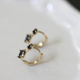 S925 Sterling Silver Gold-Plated Zircon Gothic Earrings