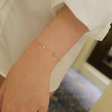 S925 Sterling Silver Moon Star Bracelet Gold-Plated