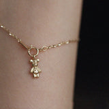 S925 Sterling Silver Gold-Plated Mouse Pendant Birthday Ornaments