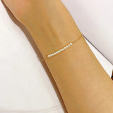 925 Silver Gold-Plated Pearl Bracelet Women's Jewelry