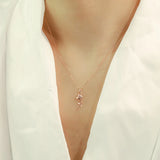 S925 Sterling Silver Gold-Plated Rose Necklace Female Student Pendant