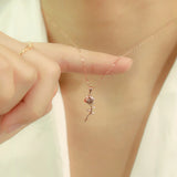 S925 Sterling Silver Gold-Plated Rose Necklace Female Student Pendant