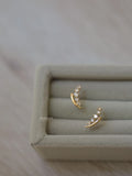 S925 Gold-Plated Wheat Spike Earrings Japanese Women's Pair