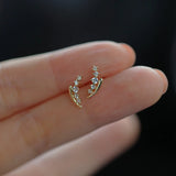 S925 Gold-Plated Wheat Spike Earrings Japanese Women's Pair