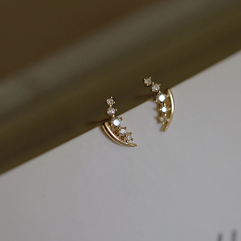 S925 Gold-Plated Wheat Spike Earrings Japanese Women's Pair