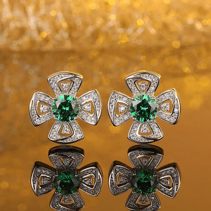 925 Sterling Silver Carbon Diamond Ice Cut Earrings Set