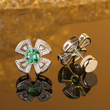 925 Sterling Silver Carbon Diamond Ice Cut Earrings Set
