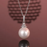 S925 Silver Carbon Diamond Ice Cut Pearl Necklace Women