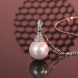 S925 Silver Carbon Diamond Ice Cut Pearl Necklace Women