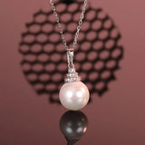 S925 Silver Carbon Diamond Ice Cut Pearl Necklace Women