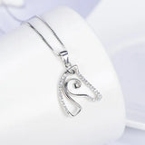S925 Sterling Silver Horse Head Pendant Necklace
