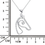 S925 Sterling Silver Horse Head Pendant Necklace