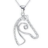 S925 Sterling Silver Horse Head Pendant Necklace