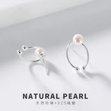S925 Silver Natural Pearl Lady Ear Studs Earrings
