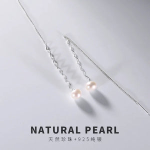 S925 Silver Freshwater Pearl Grace Women's Earrings