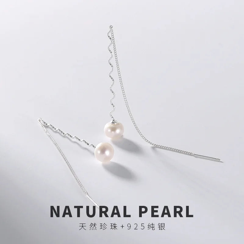 S925 Silver Freshwater Pearl Grace Women's Earrings