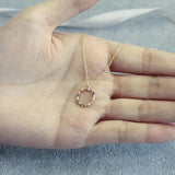 S925 Rainbow Round Clavicle Necklace Sterling Silver Inlaid