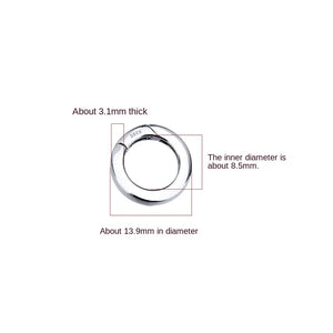 S925 Sterling Silver DIY Accessories Mechanical Buckle Round Button
