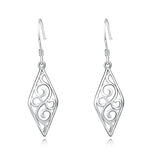 S925 Sterling Silver Diamond-Shaped Drop Earrings