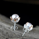 S925 Sterling Silver Lady Beauty Pearl Earrings