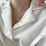 S925 Love Shell Pendant Necklace Adjustable Clavicle Chain