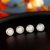 S925 Sterling Silver Hetian Jade Inlaid Earrings