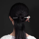 S925 Sterling Silver Natural Hotan Magnolia Tiara Retro Charm Hair Jewelry