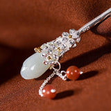 S925 Sterling Silver Natural Hotan Magnolia Tiara Retro Charm Hair Jewelry