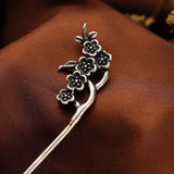 925 Sterling Silver Hotan Magnolia Tiara Charm Hair Jewelry Tassels Wedding