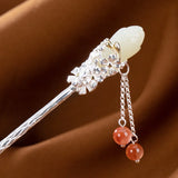 S925 Sterling Silver Natural Hotan Magnolia Tiara Retro Charm Hair Jewelry
