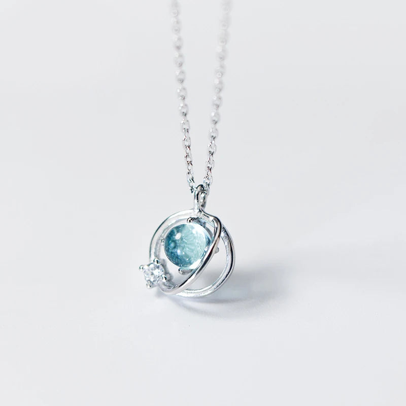 S925 Sterling Silver Japanese Wind Aurora Necklace