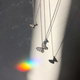S925 Butterfly Tassel Necklace for Women Choker Collares Wedding Jewelry